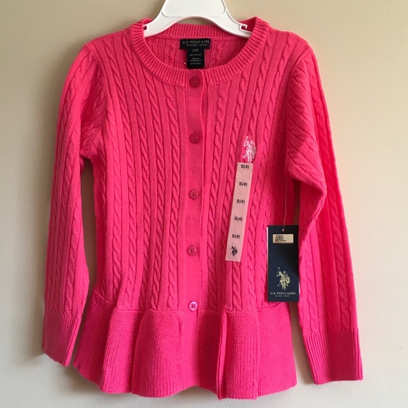 U.S. Polo ASSN Girl button down sweater size 4T. - Picture 1 of 5